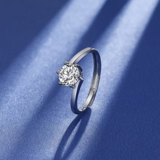 1 Carat Moissanite 925 Sterling Silver Ring