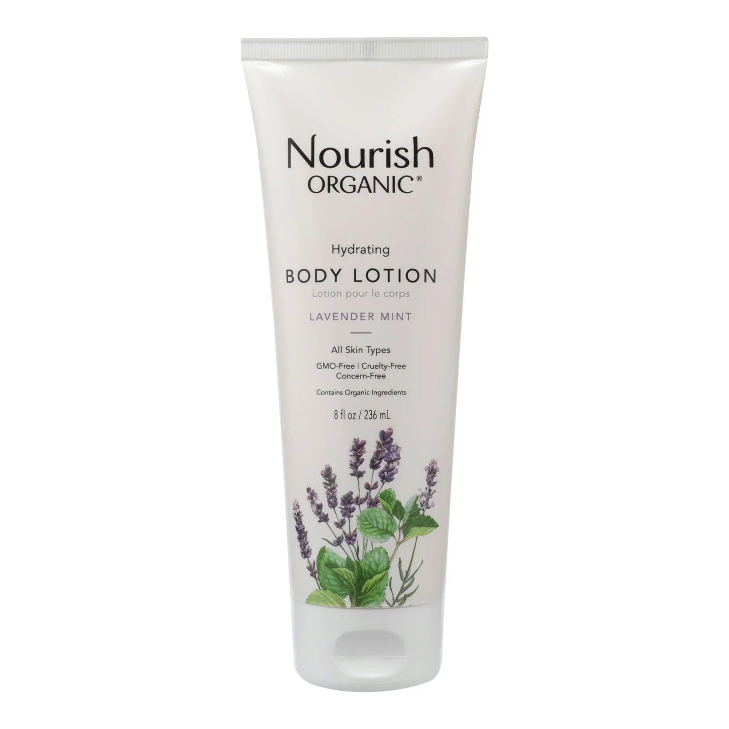 Nourish Organic - Lavender Mint Body Lotion, 8 oz - Shea Butter Moisturizer
