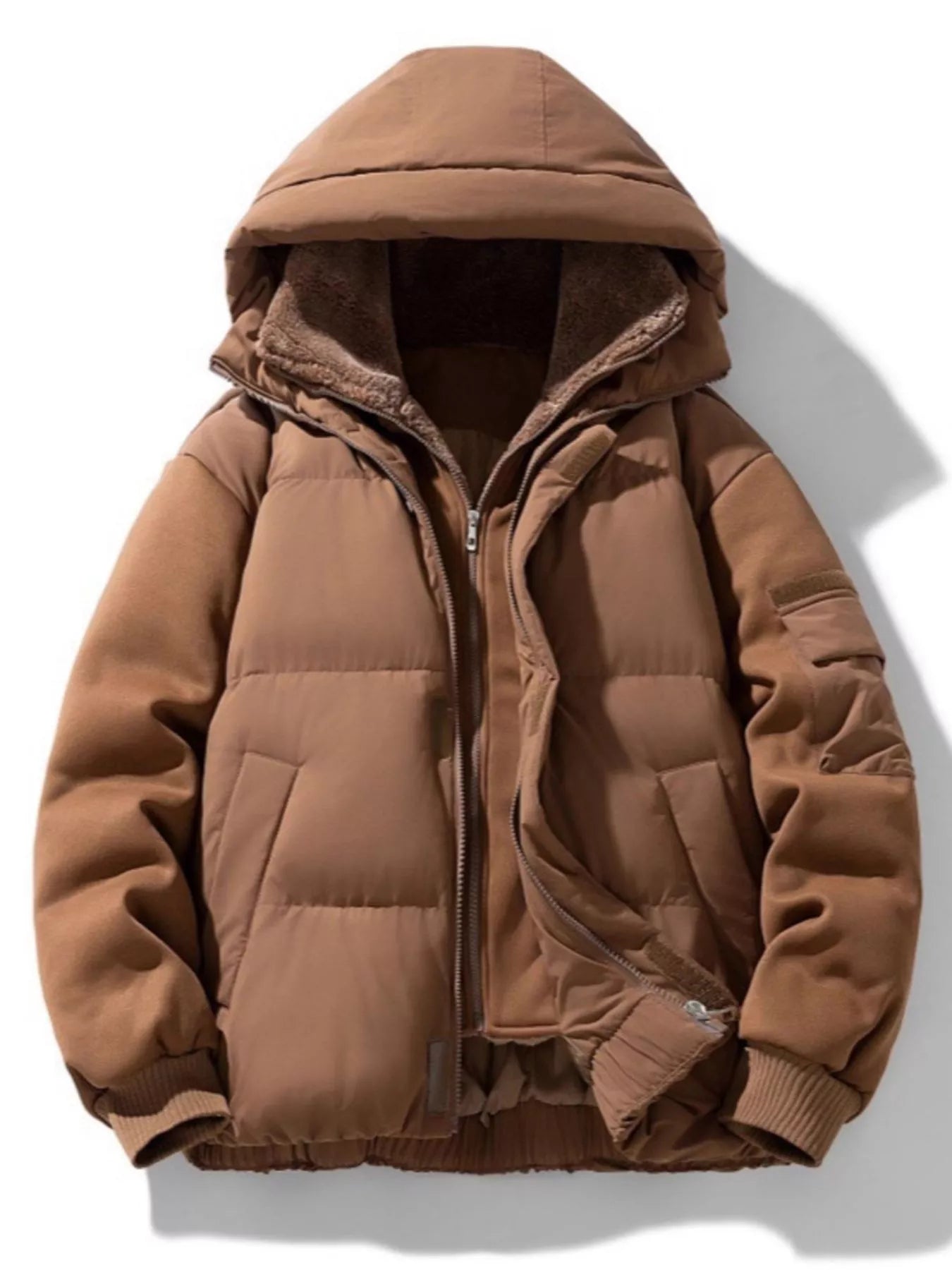 Men's Plus Size Warm Hooded Padded Puffer Jacket