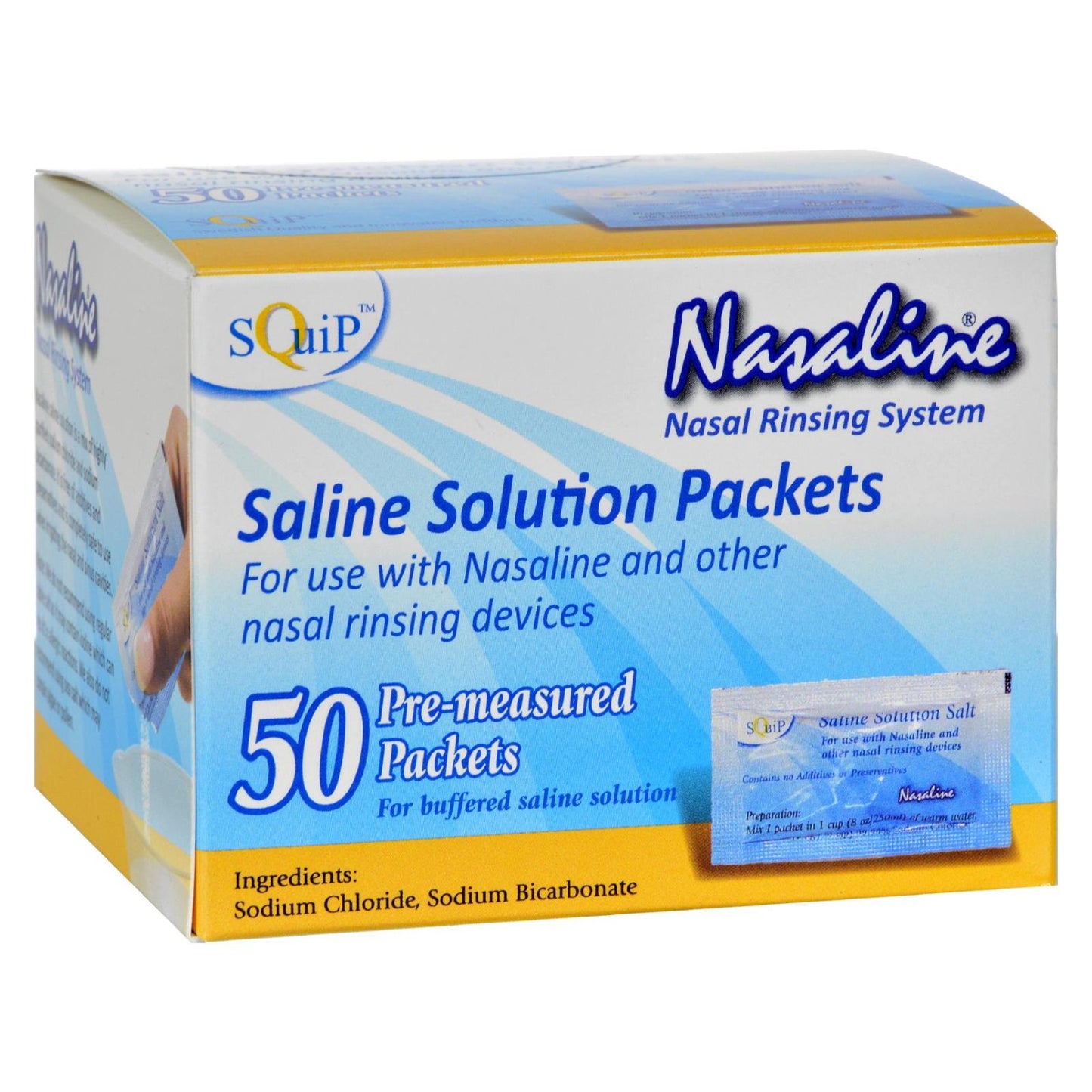 Squip Nasaline Pre-Measured Nasal Salt Packets (Pack of 50)