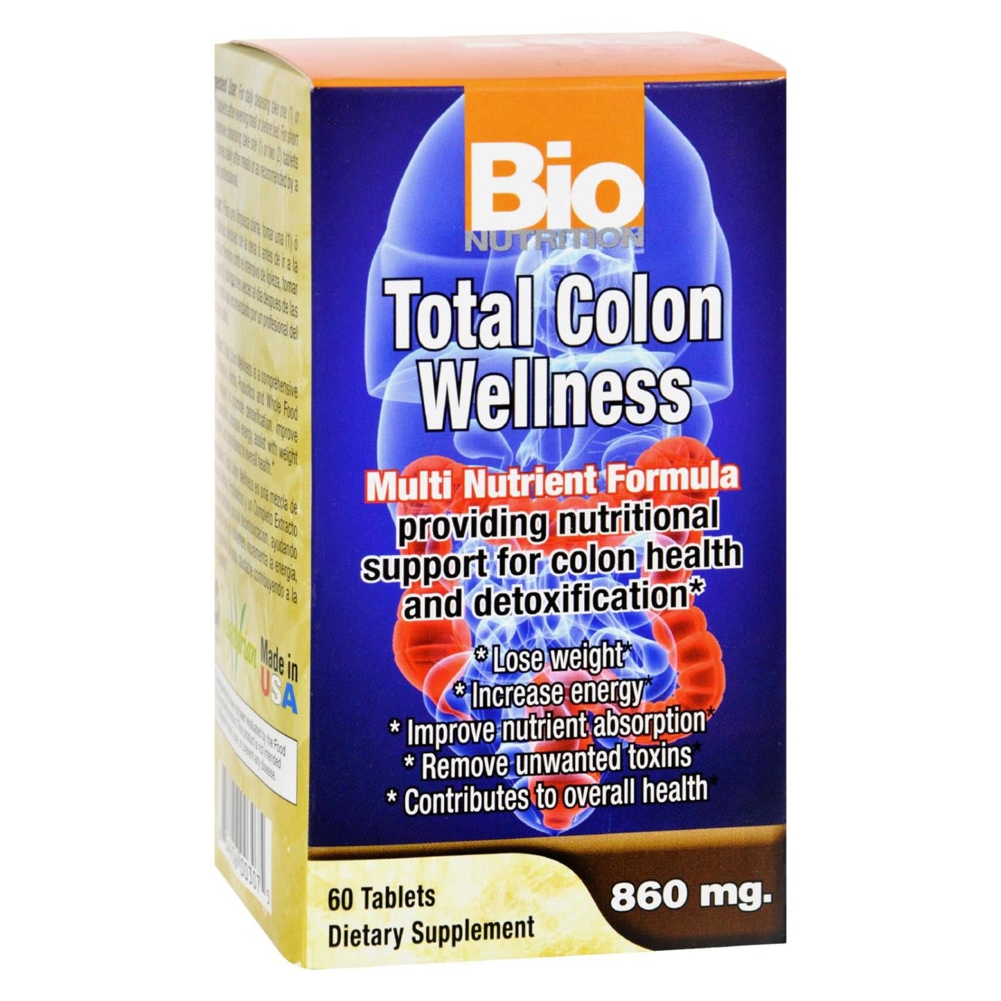 Bio Nutrition Total Colon Wellness (60 Tablets): Promote Digestive Health & Detoxification