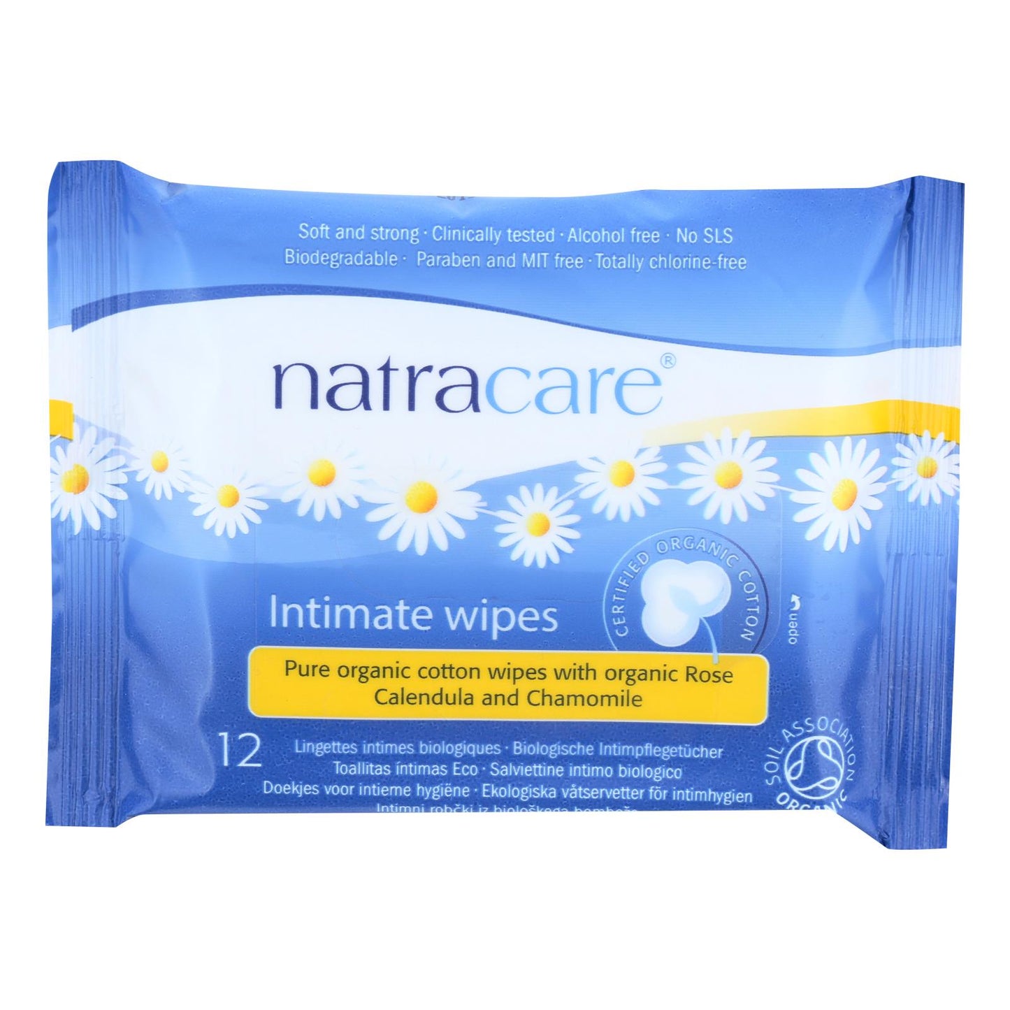 Natracare Organic Cotton Intimate Cleansing Wipes (Pack of 12)