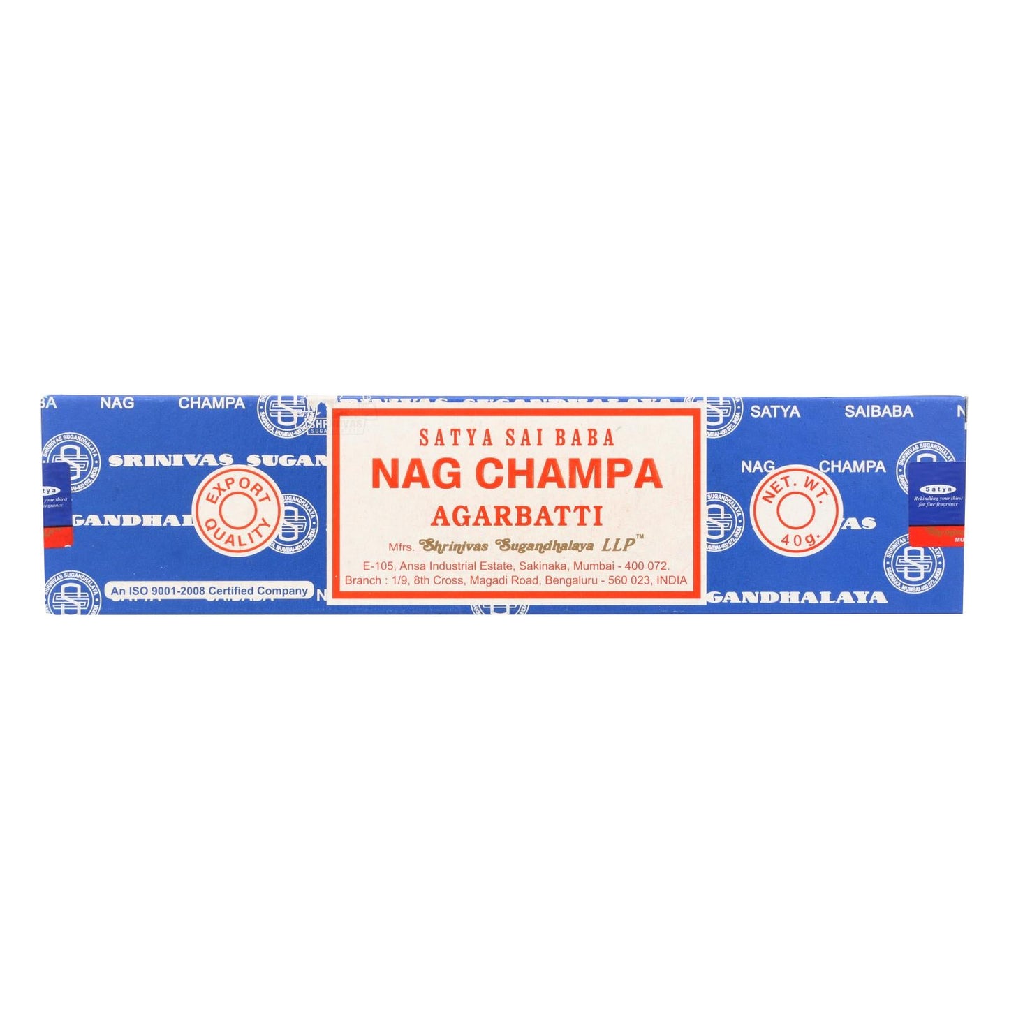 Sai Baba Nag Champa Incense: 40g x 12 Pack