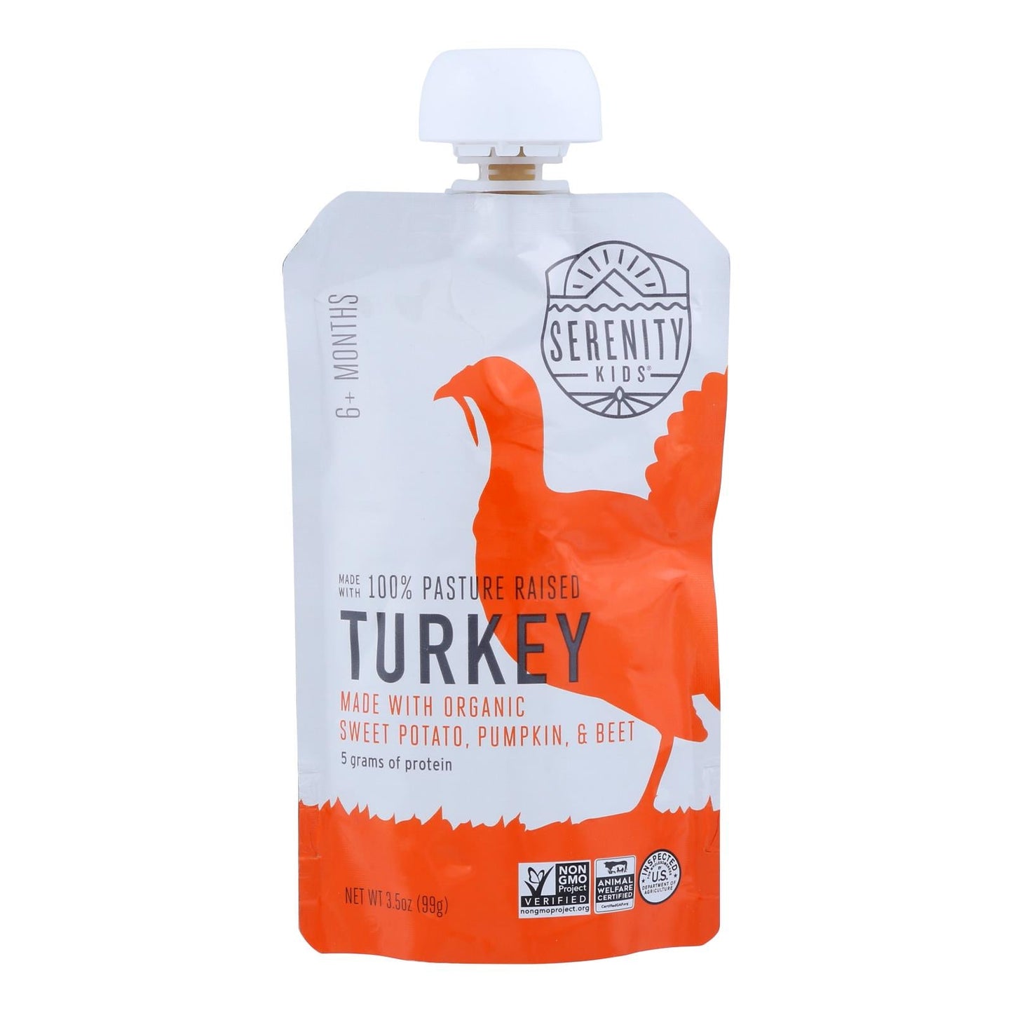 Serenity Kids, Turkey Sweet Potato Pumpkin and Beets Pouches, 6 Pack, 3.5 oz. Each