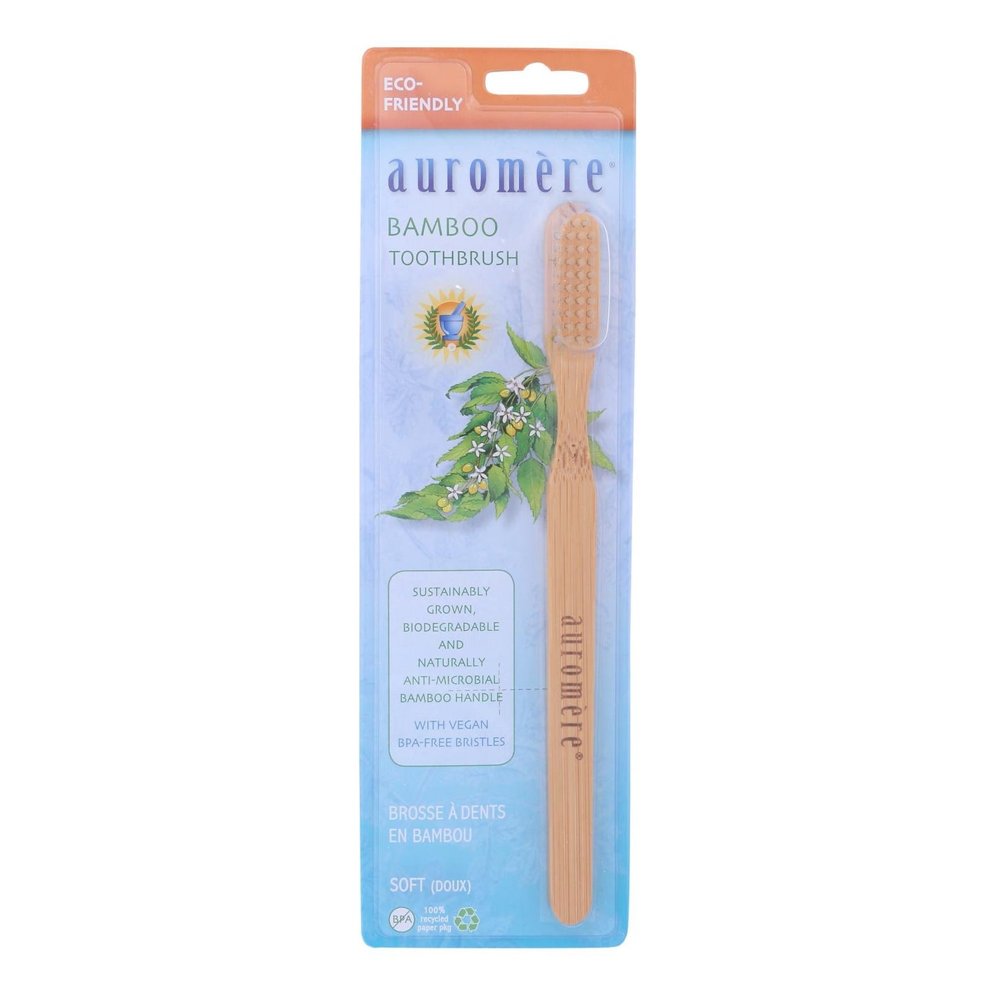 Auromere Sustainable Bamboo Toothbrush, 6-Pack