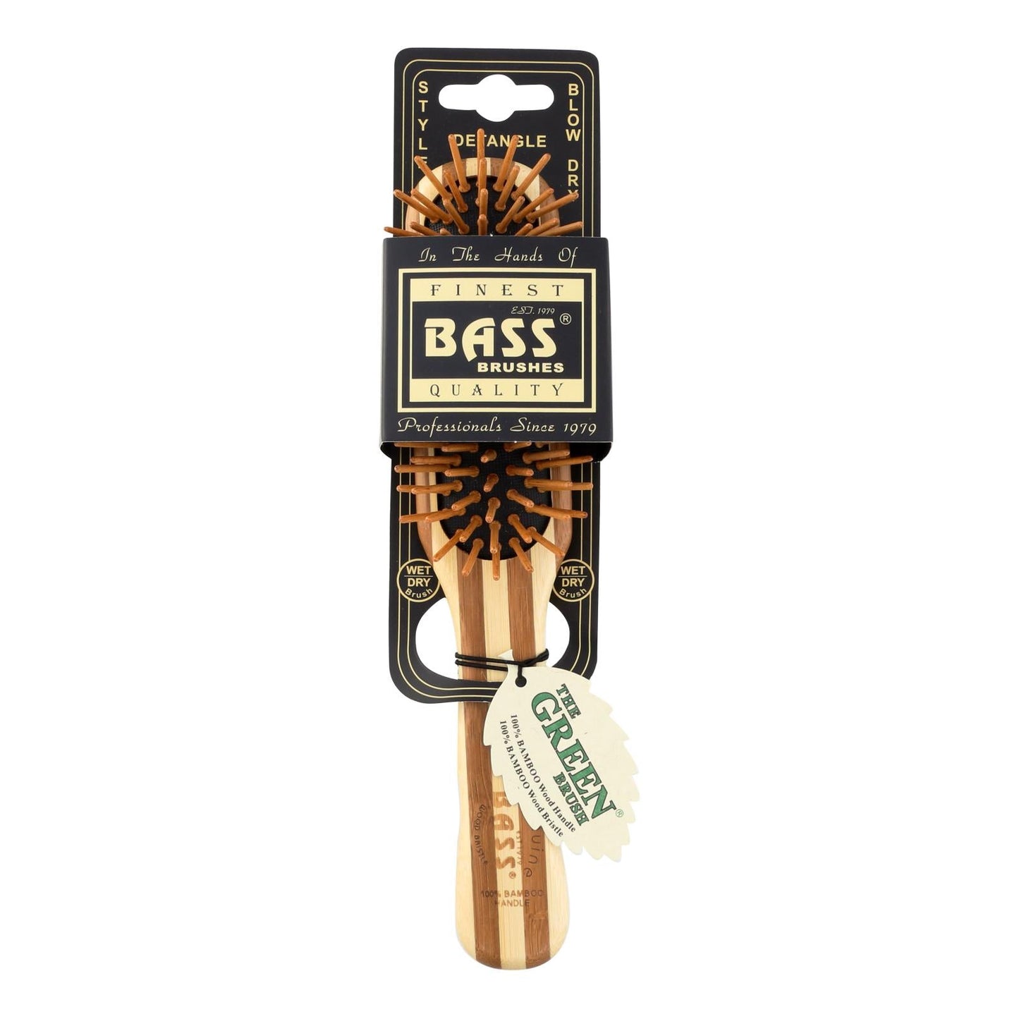 Bass Brushes Bamboo Pin Brush for Fine Hair - Small