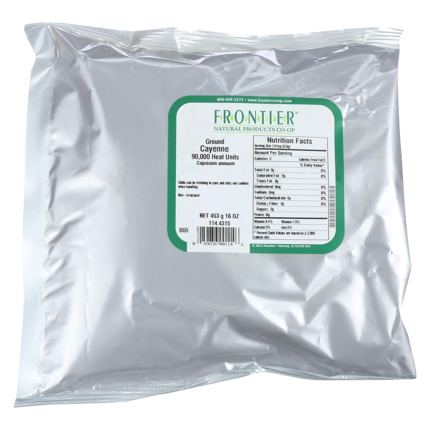 Frontier Herb Cayenne Chili Powder, 90000 HU, 1 lb