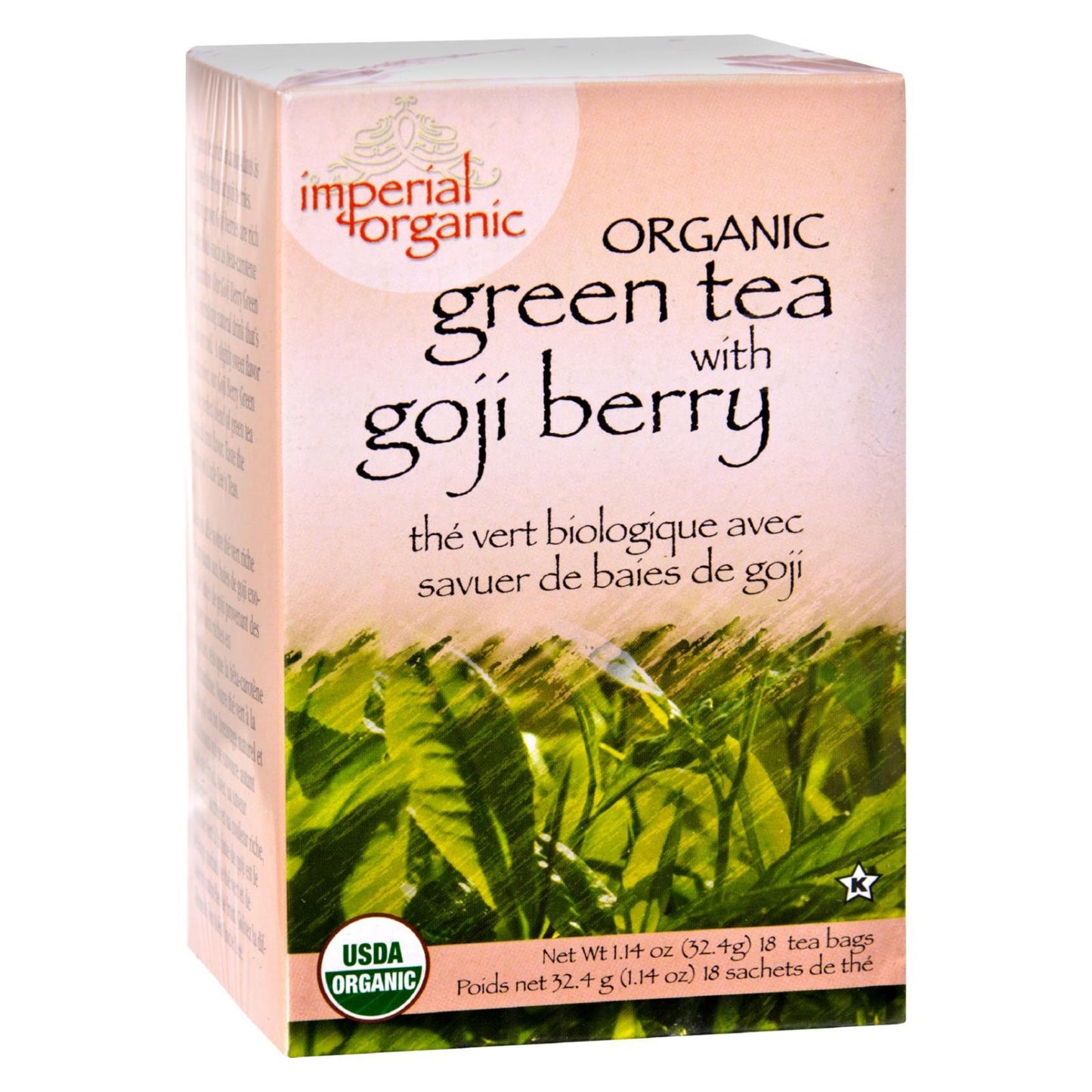 Uncle Lee's Imperial Organic Green Tea with Goji Berry, 18-Count Tea Bags