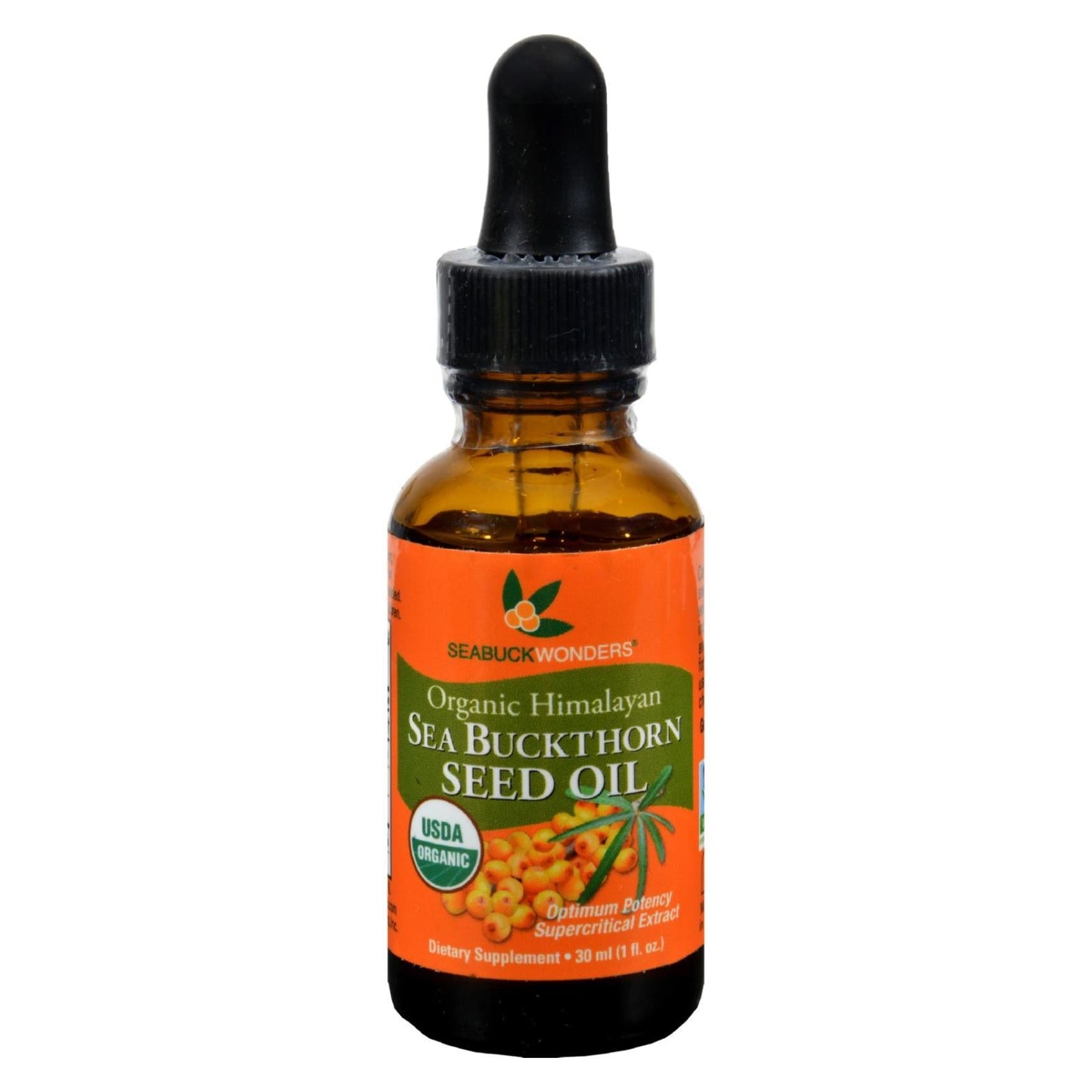 Himalayan Organic Seabuckthorn Seed Oil for Skin and Hair Health (1 Fl Oz)
