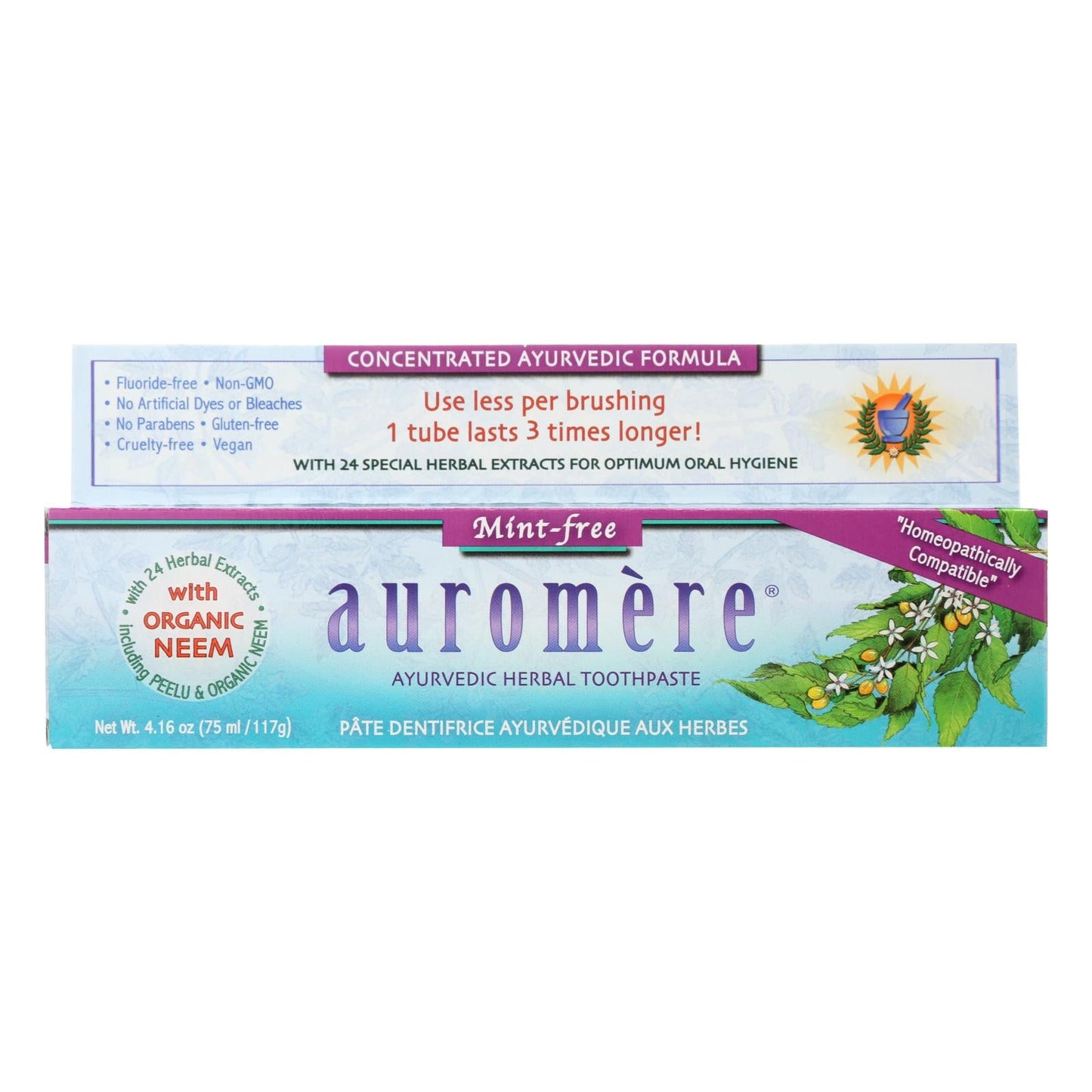 Auromere Toothpaste - Mint-free - Pack of 1 - 4.16 Oz.- Pack of 2