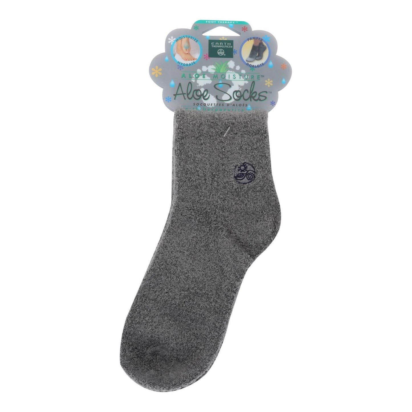 Earth Therapeutics Infused Socks - Reduces Stress & Promotes Relaxation - Grey - Pair