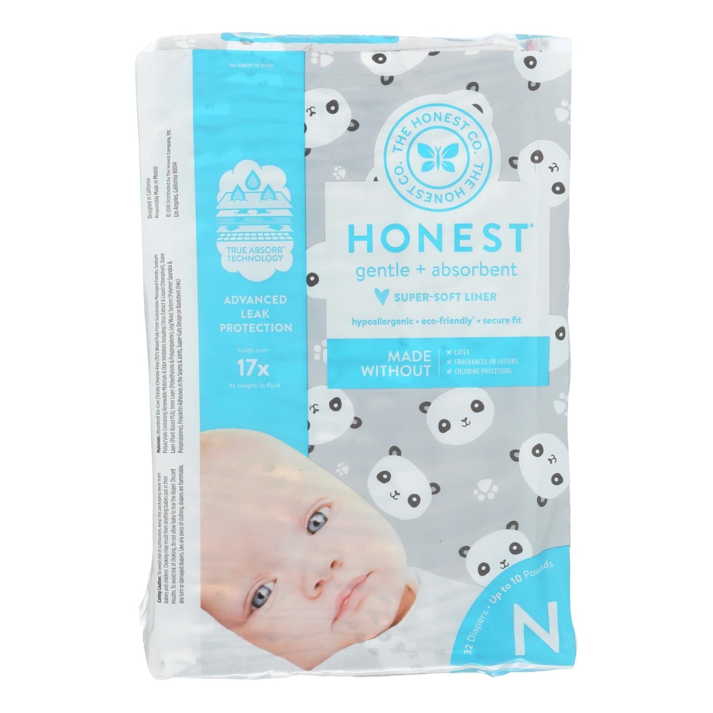 The Honest Company Newborn Size 0 Diapers (Pack of 32) - Pandas