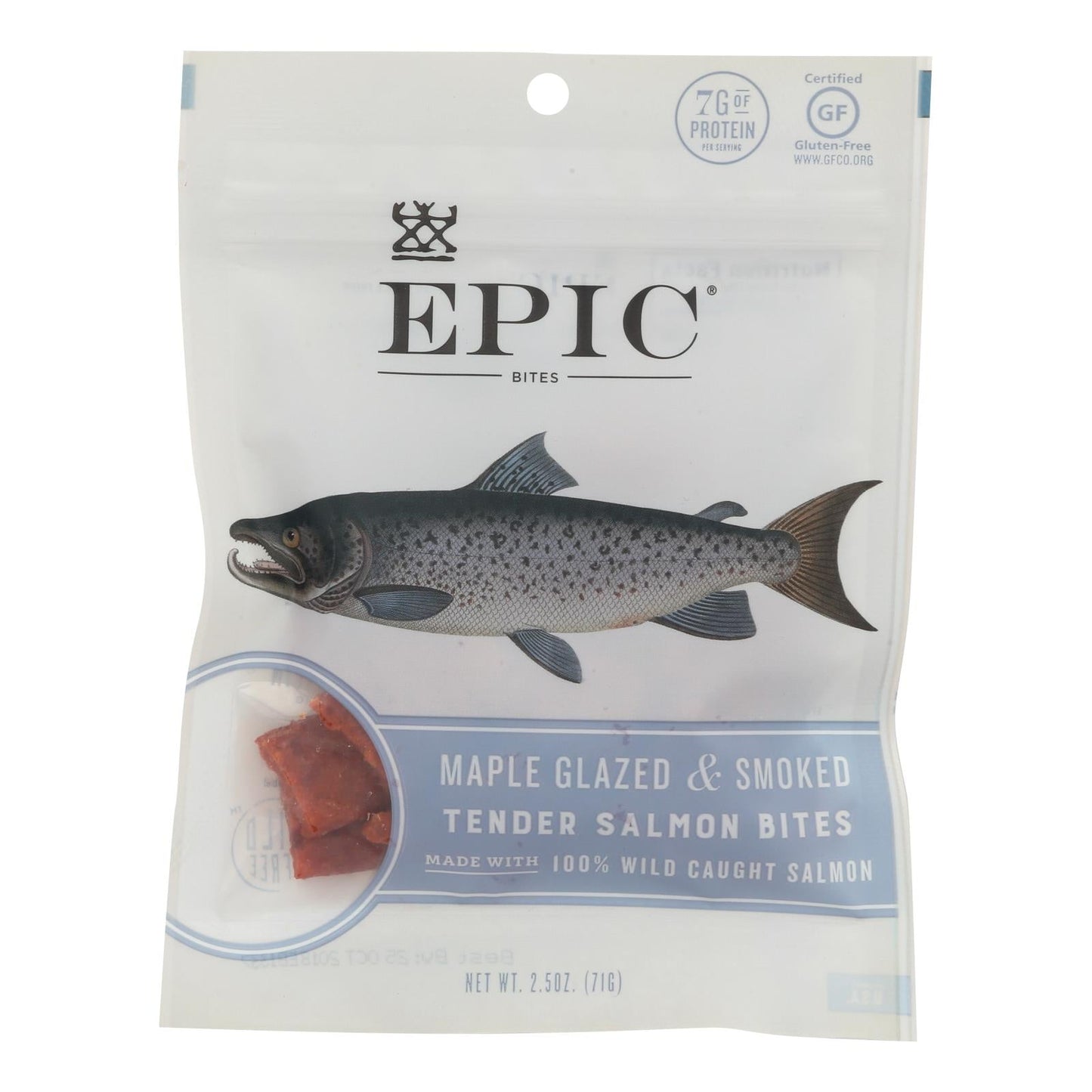 Epic Salmon Jerky: Maple-Dill Bites, 2.5 Oz. (Pack of 8)