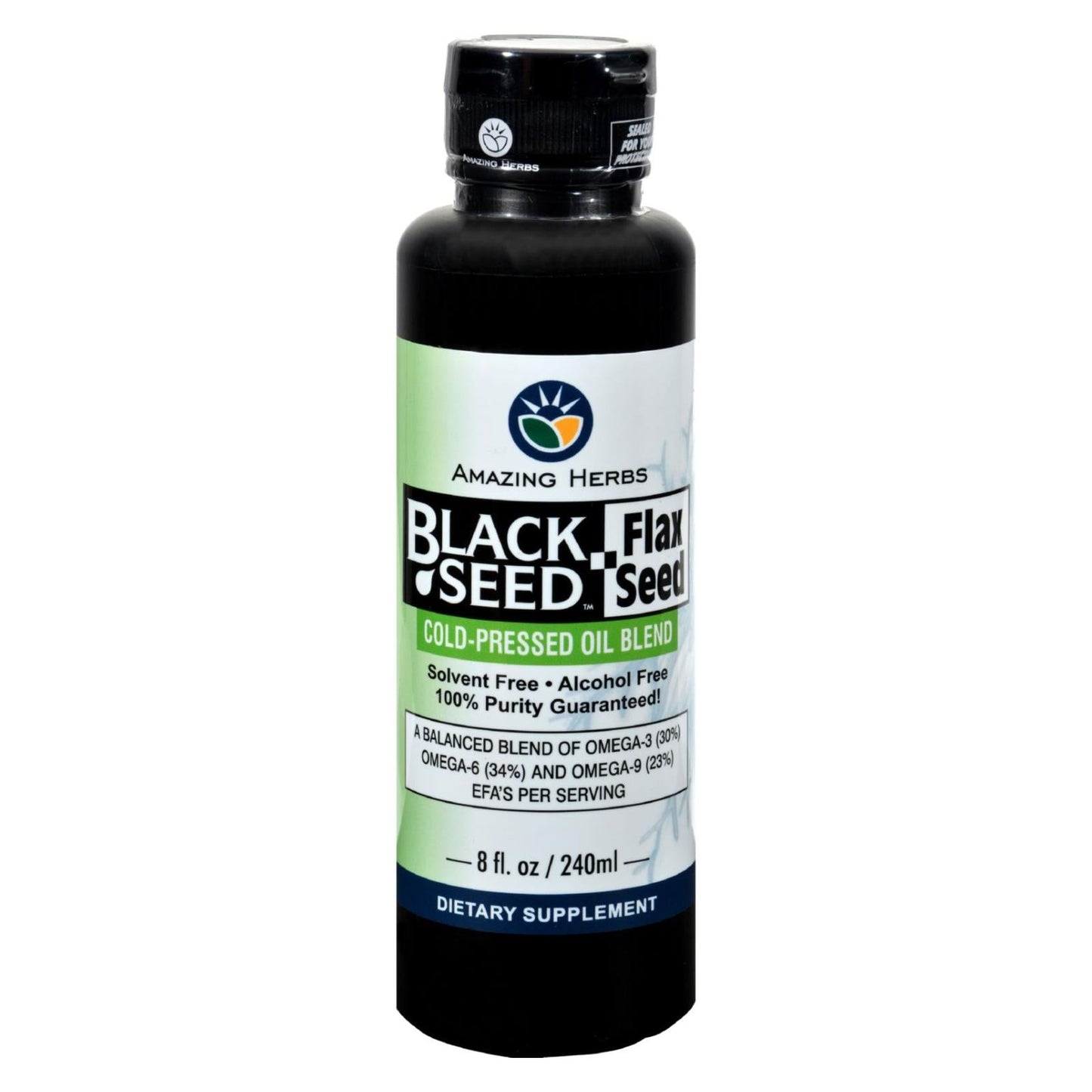 Amazing Herbs Black Seed & Flaxseed Oil Blend, 8 fl oz, Pack of 3