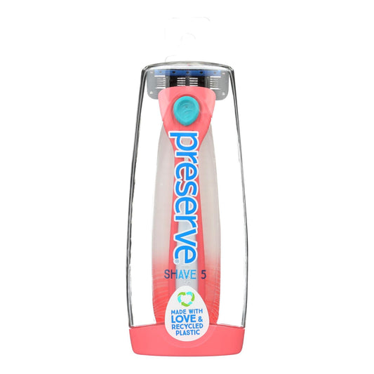 Preserve Shave 5 Razor System: Comfort-Grip Handle - 6 Assorted Colors