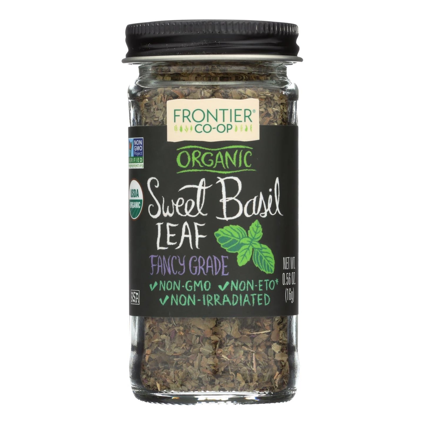 Frontier Organic Sweet Basil Leaf Cut and Sifted (.56 Oz)