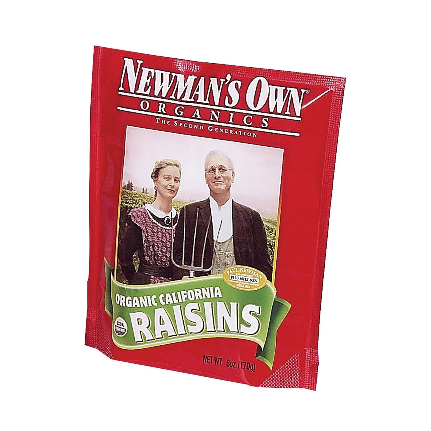 Newman's Own Organics Sun-Dried California Raisins 6 Oz Pack of 12