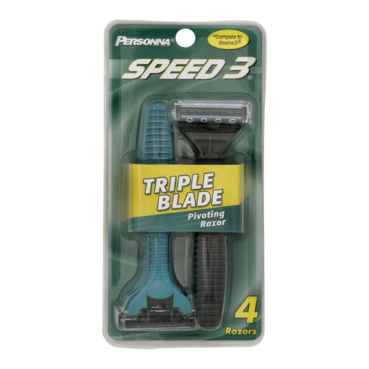 Personna Triple Blade Razor Blades for a Smooth Shave (Pack of 4)