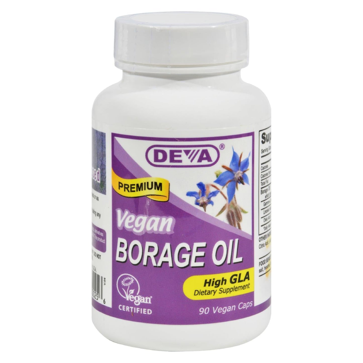 Deva Vegan Borage Oil 500mg Capsules - (90 caps) Powerful Vegan Supplement