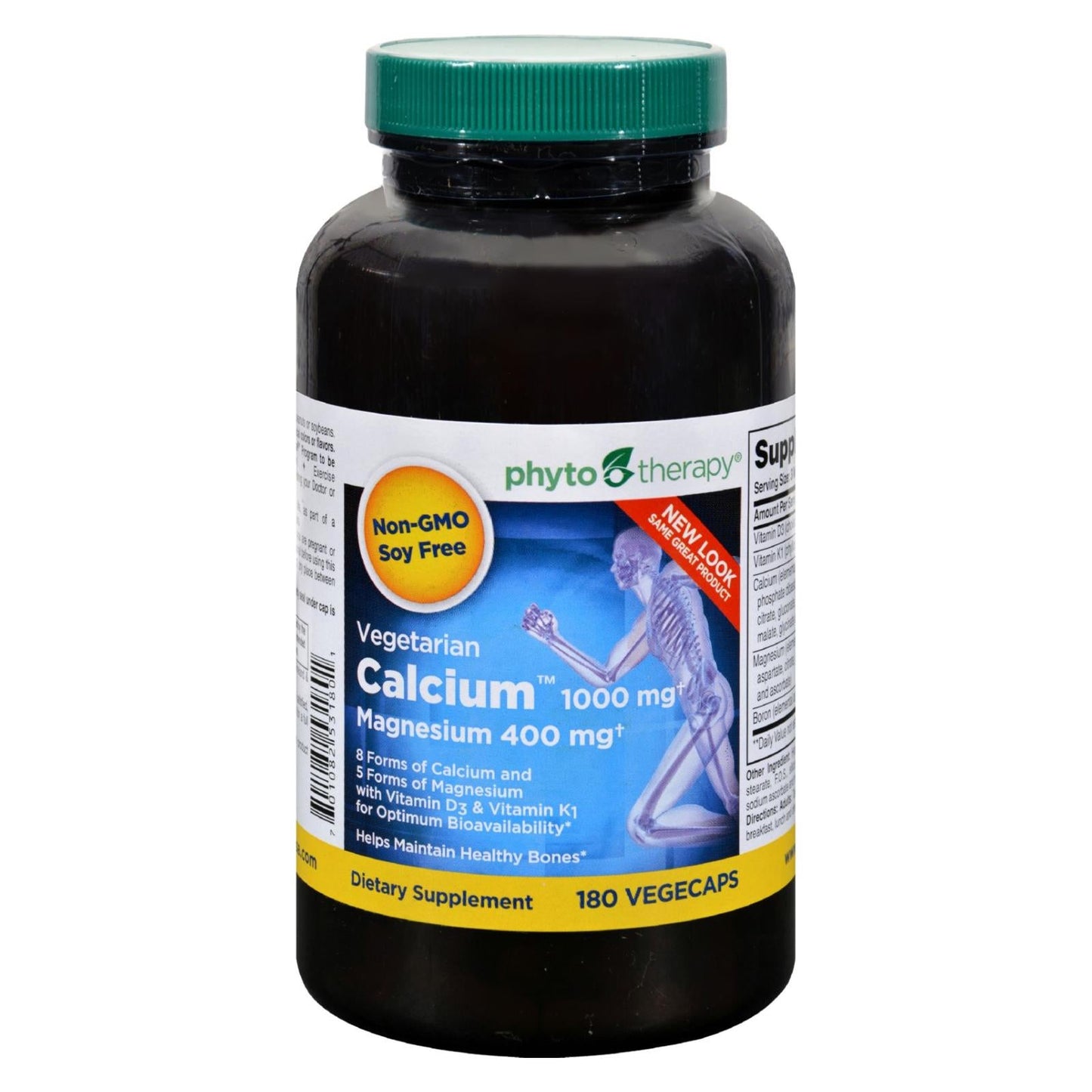 Phyto-Therapy Vegetarian Calcium + Magnesium, 180 Capsules