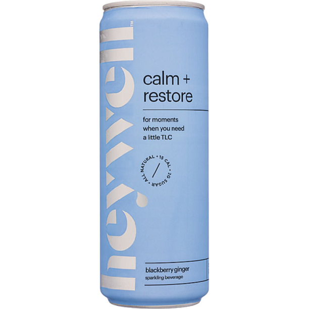 Heywell - Sparkling Water - Calm Restore - Blackberry Ginger - 12 Fl Oz - Pack of 12