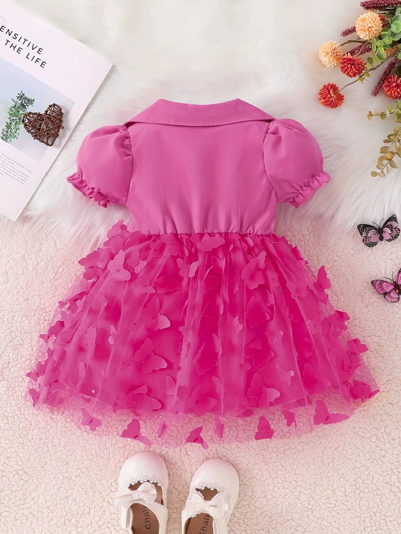 Children's Butterfly Applique Tulle Dress
