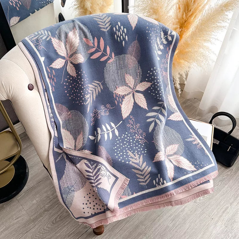 Printed Raw Hem Scarf