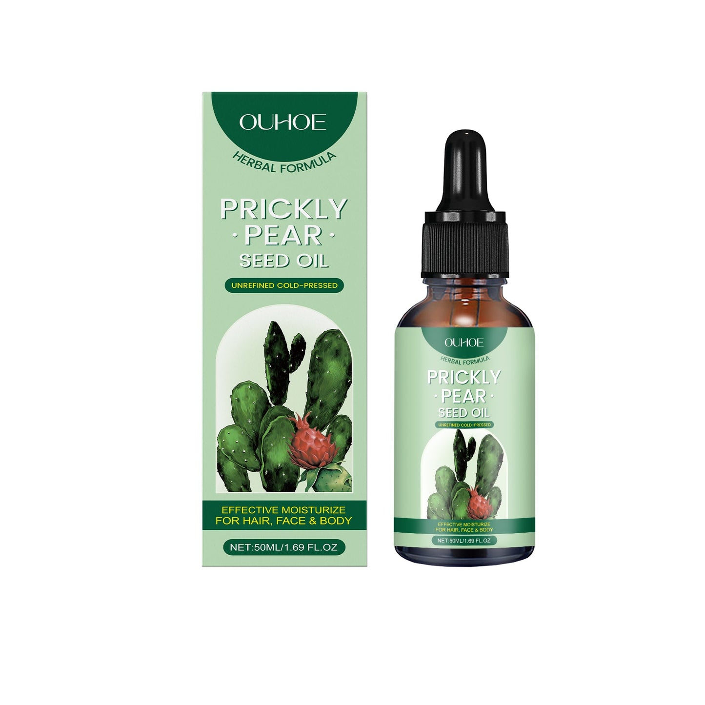 OUHOE Cactus Essential Oil, Daily Hair Gentle Moisturizing Whole Body Skin Plant Body Care Massage Essential Oil