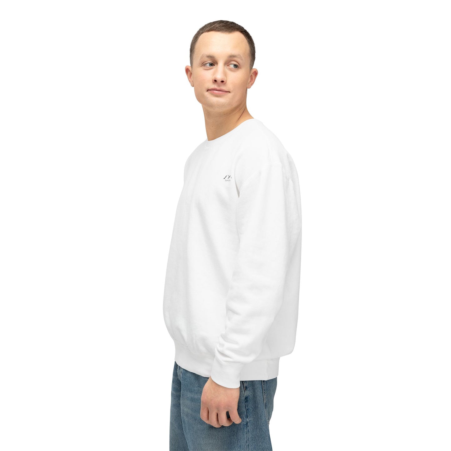 SW-102WT-24 Unisex Lightweight Crewneck White Color Sweatshirt
