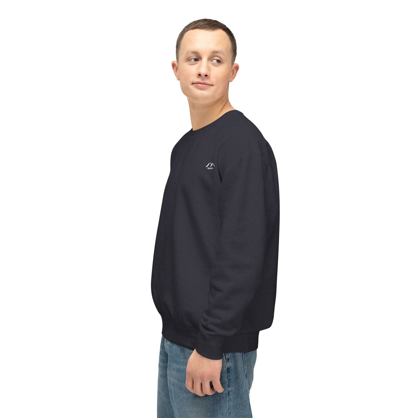 SW-104BLK-24 Unisex Lightweight Crewneck Black Color Sweatshirt