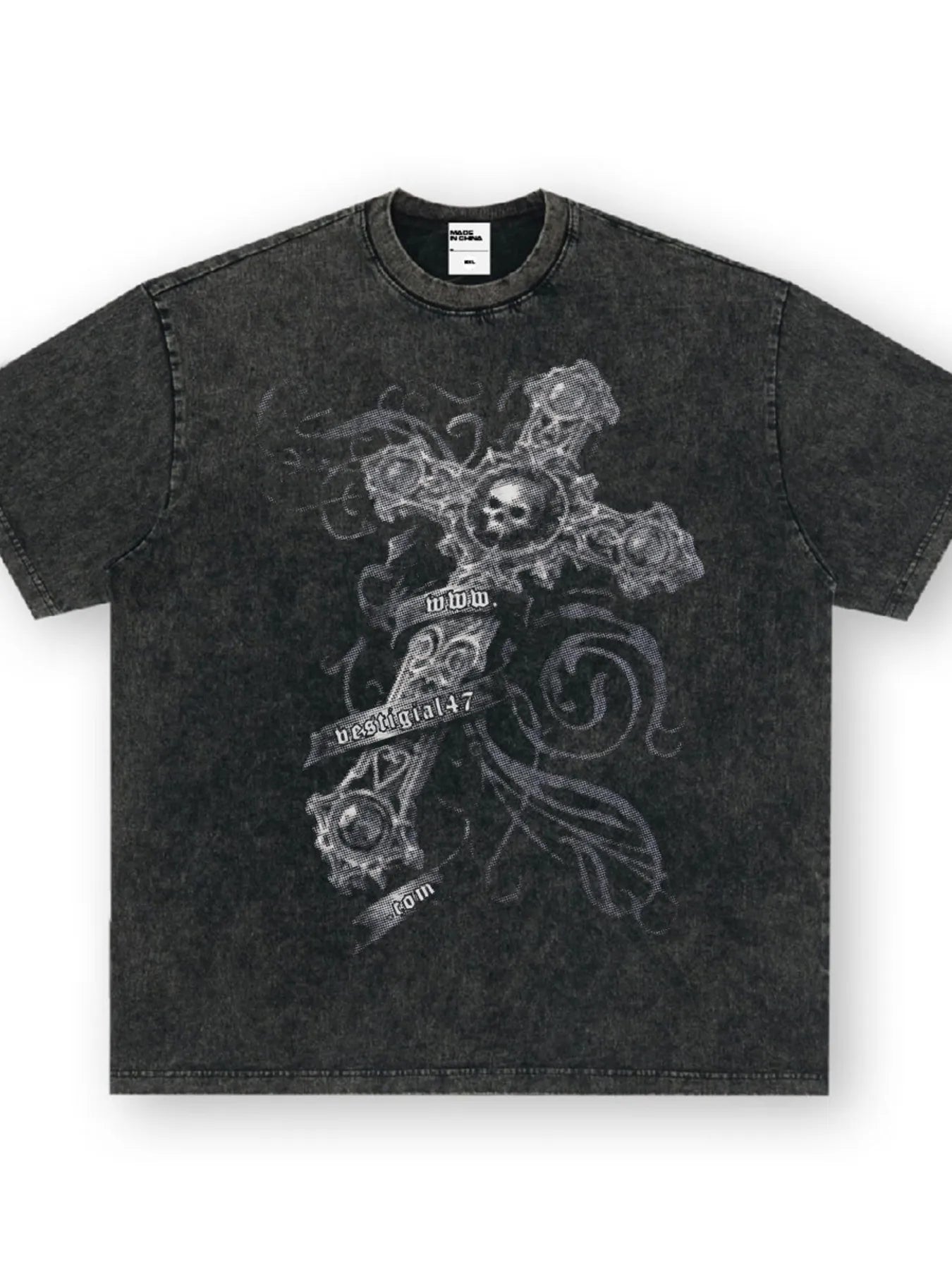 Men's Skull Cross Graphic Oversized T-Shirt