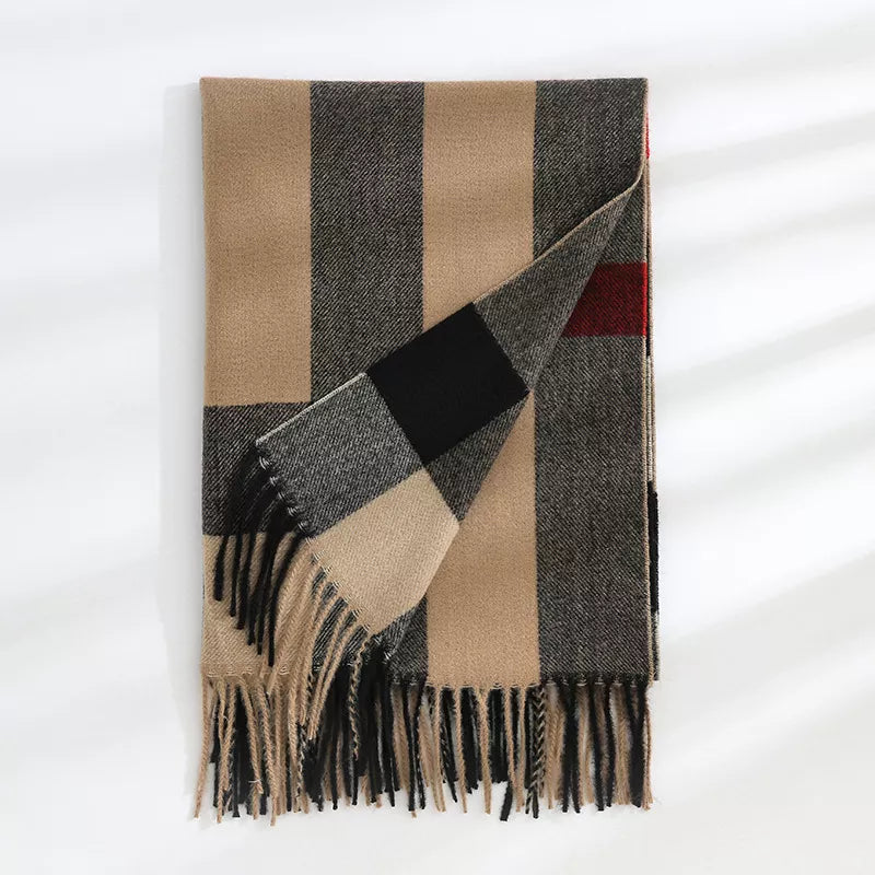 Plaid Tassel Scarf