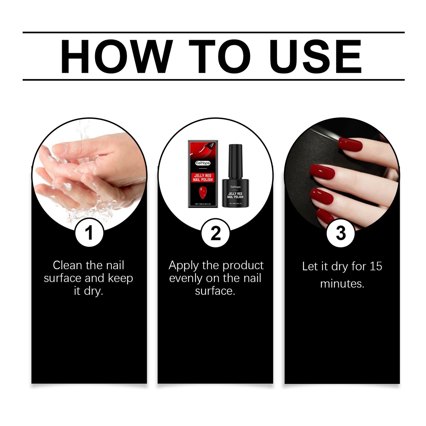Eelhope Red Jelly Nail Polish Long Lasting Quick Drying Clear Jelly Red Nude Jelly Water-Based Nail Polish