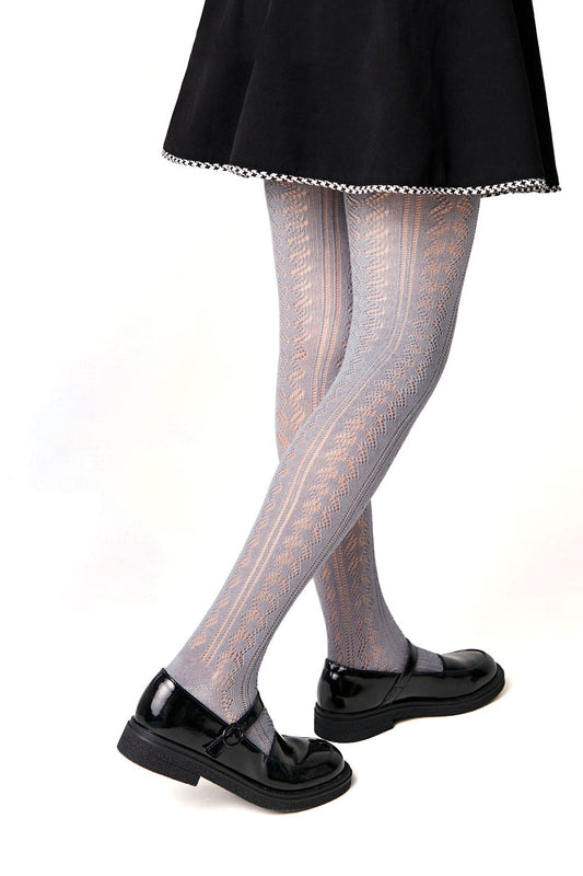 Conte-Kids Cotton Tights Miss 617 - Lace Pattern