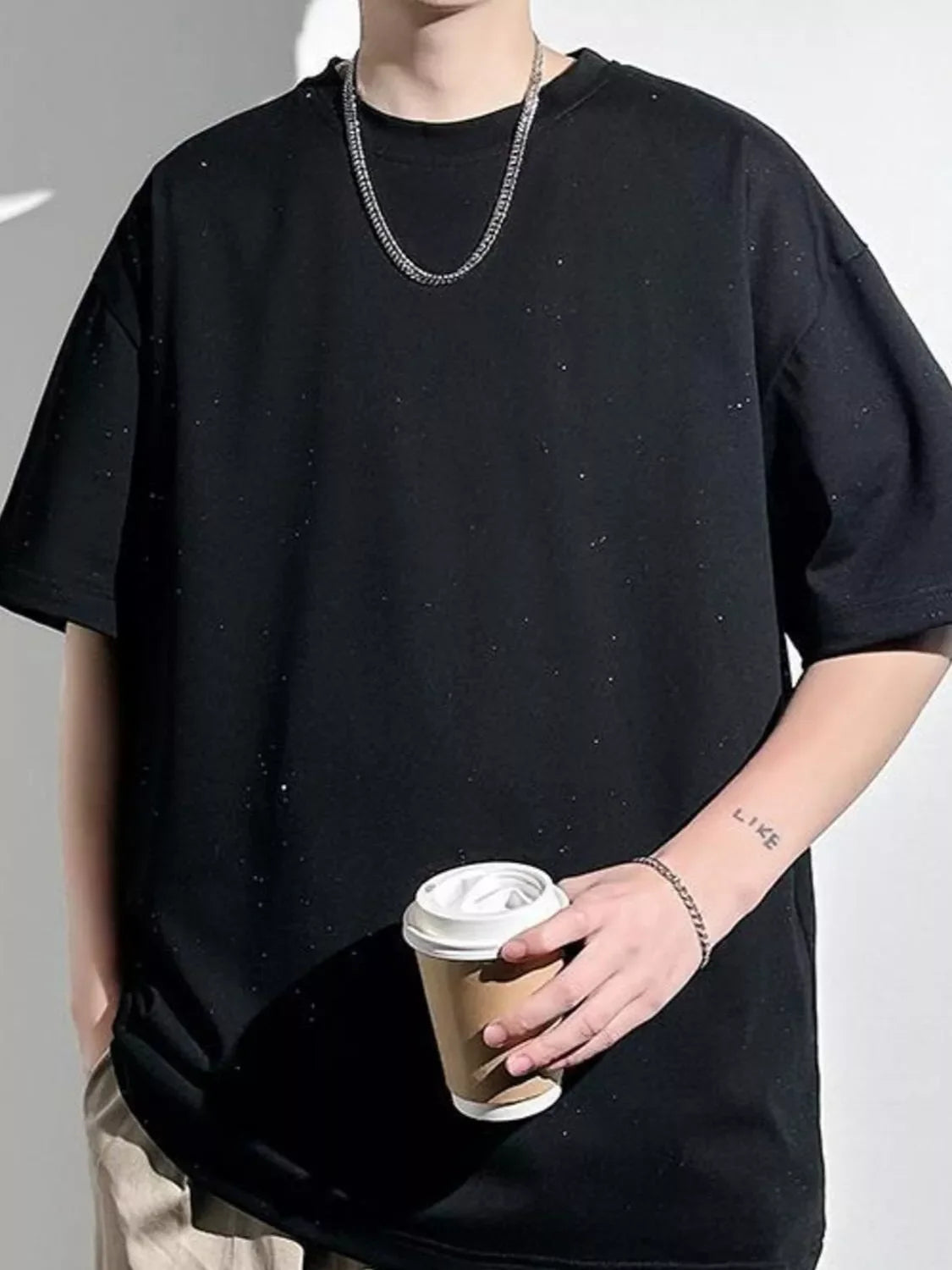 Men's Plus Size Round Neck Short Sleeve T-Shirt