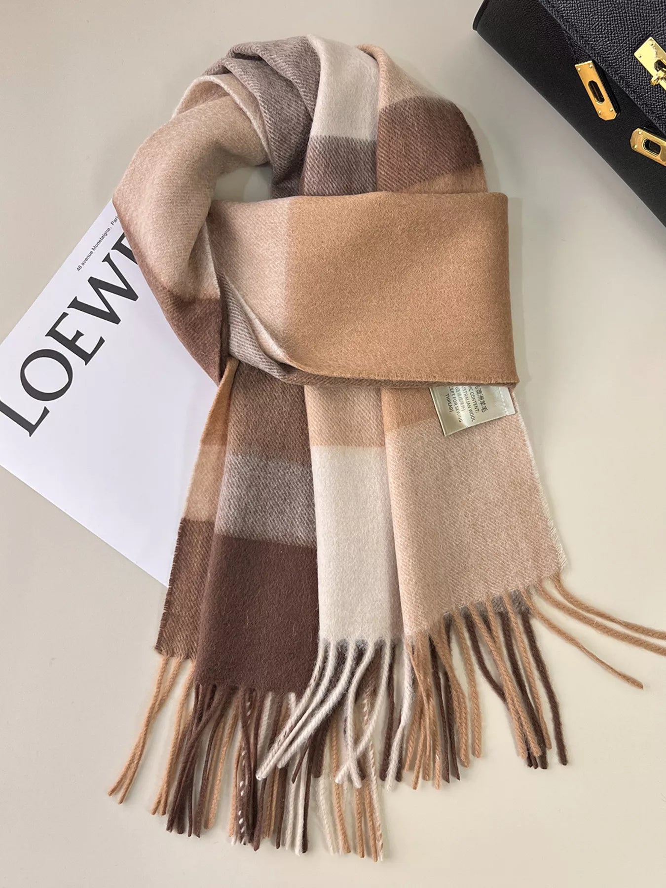 Plaid Fringe Scarf