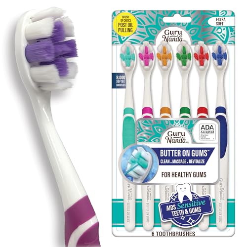 Gurunanda Butter Gums Adult Toothbrush, 6 Ct (Pack of 1) - Gum Massaging Clean