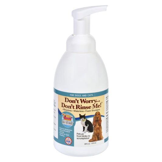 Ark Naturals Don't Worry Don't Rinse Me - Odor Eliminating Doggy Shampoo - 18 Oz