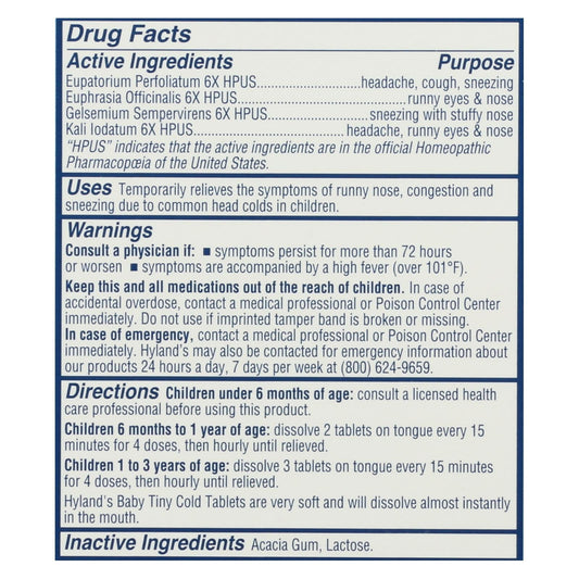 Hyland's Homeopathic Baby Cold Relief Tablets (125ct)