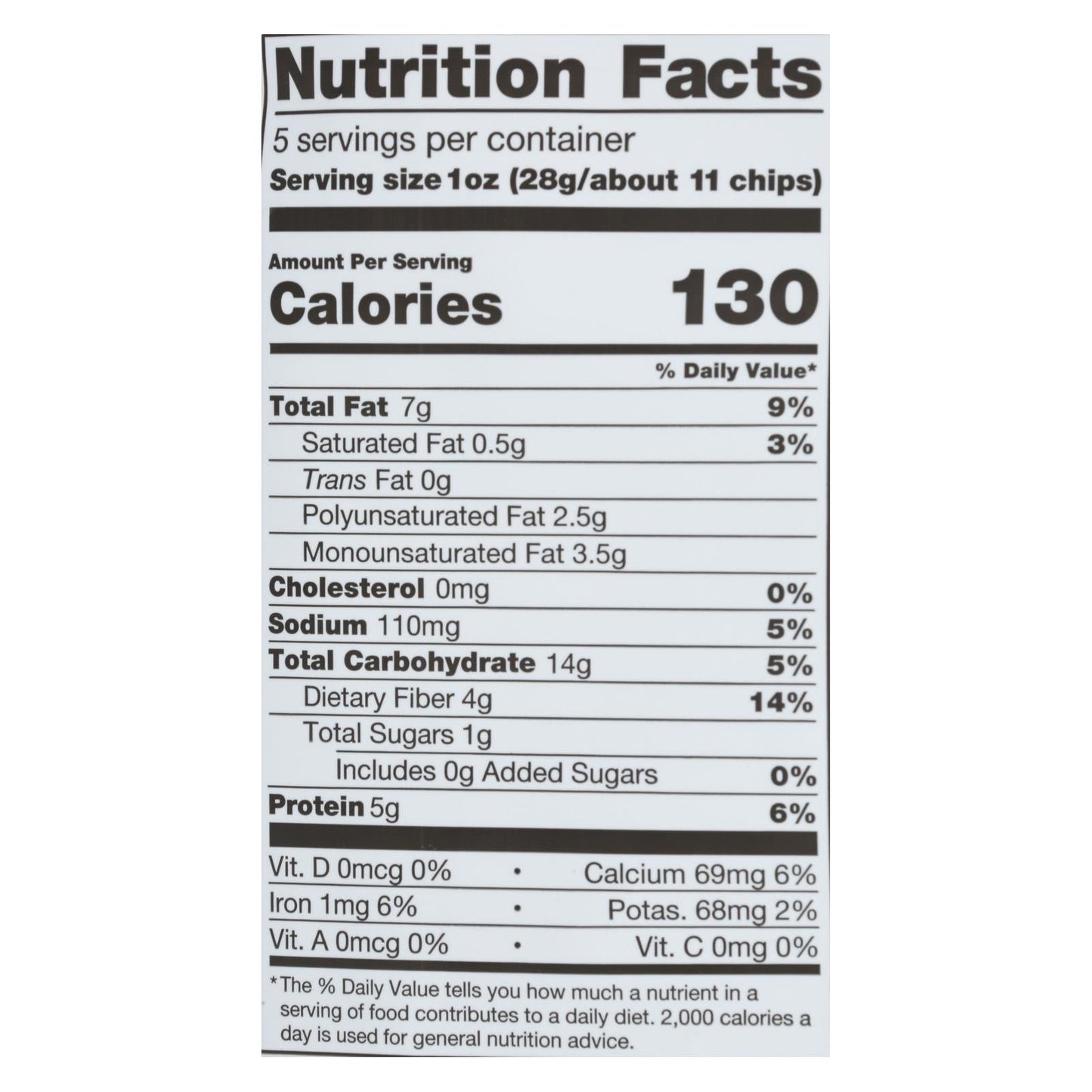 Beanitos White Bean Chips, Restaurant Style, 5 oz, Pack of 6