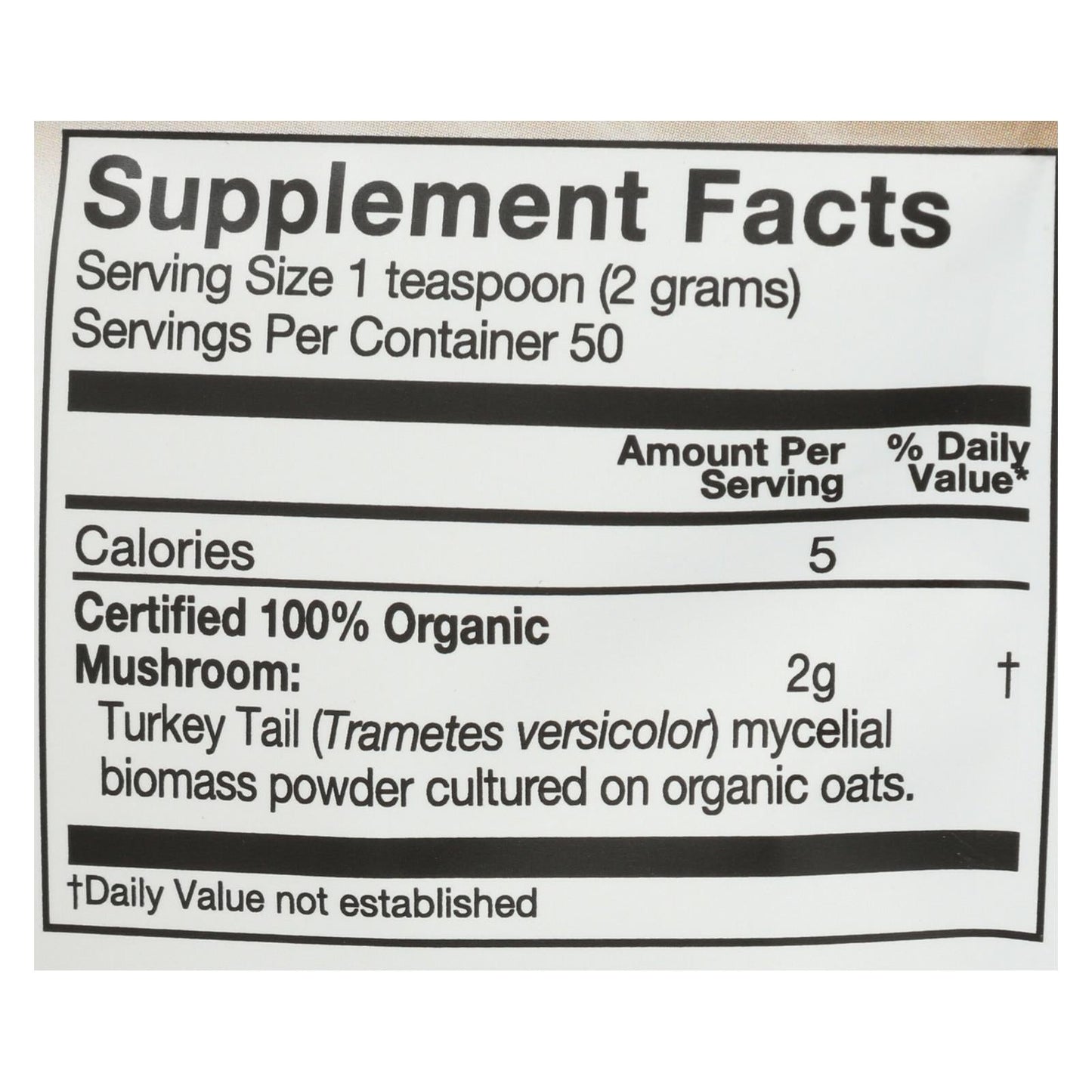 Om Organic Turkey Tail Mushroom Powder, 3.5 oz. (100g)