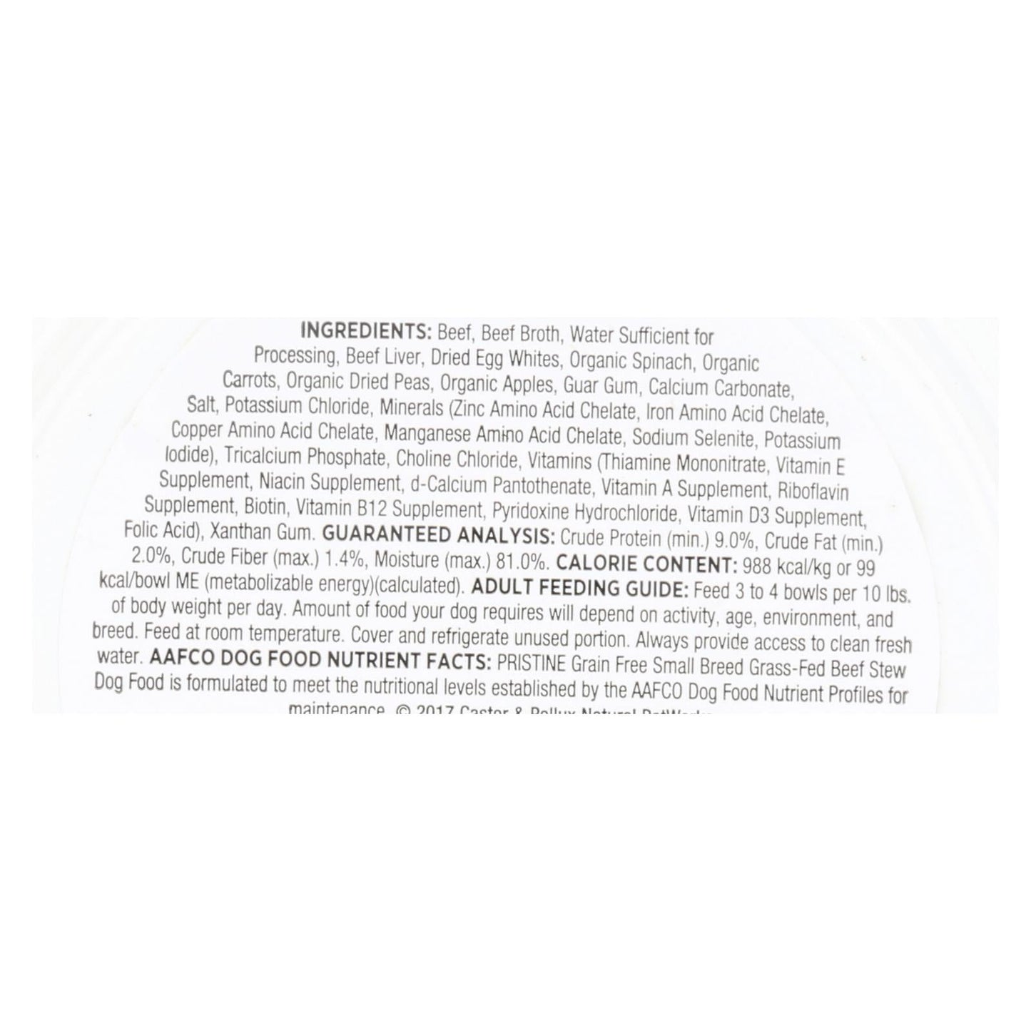 Castor & Pollux GREEN Formula Beef Small Dog Food - 3.50 Oz (Pack of 12)