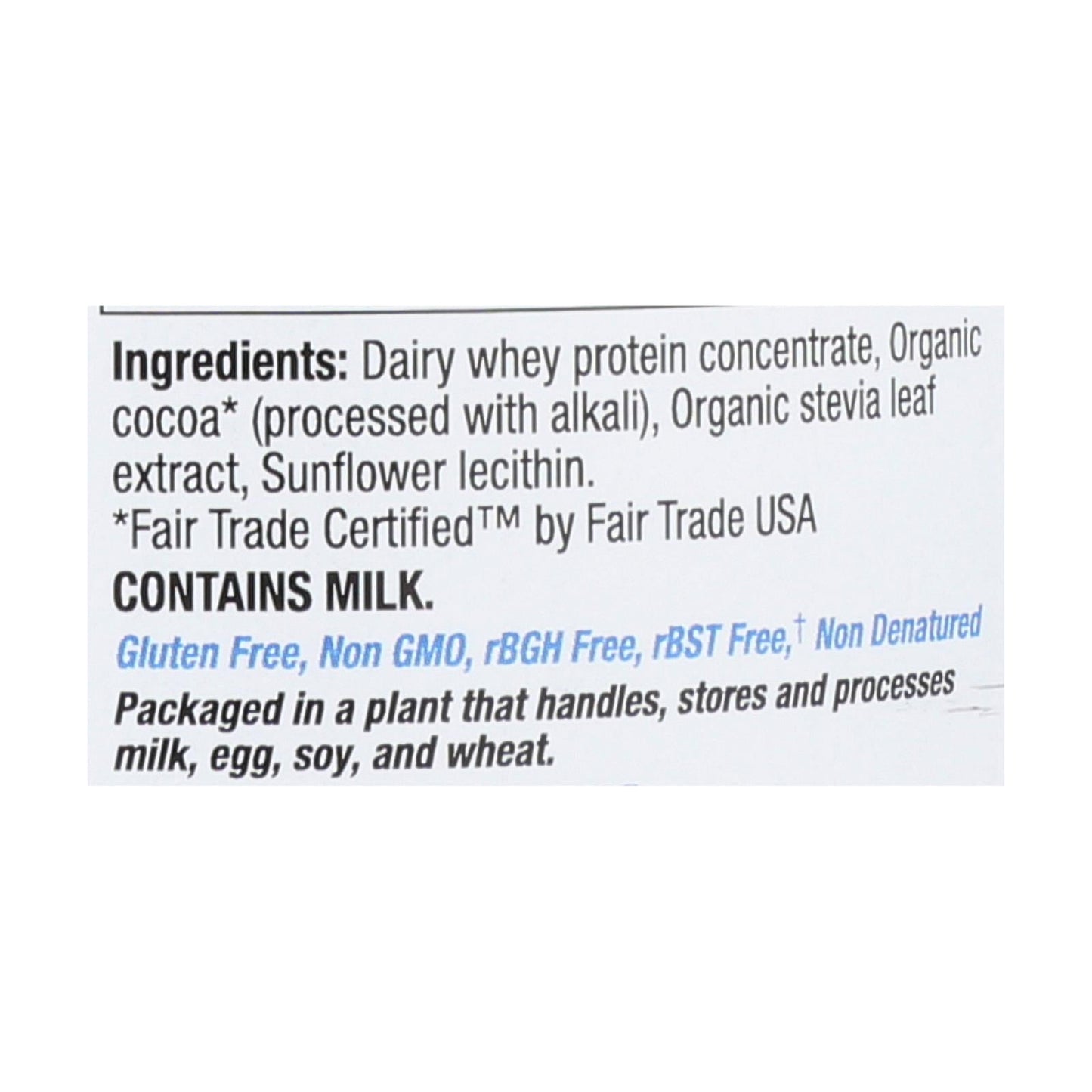 Tera's Whey Protein - RbGH-Free, Fair Trade Dark Chocolate (12 Oz)