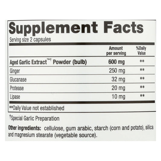 Kyolic Aged Garlic Extract Candida Cleanse & Digestion Support, 200 Vegetarian Capsules