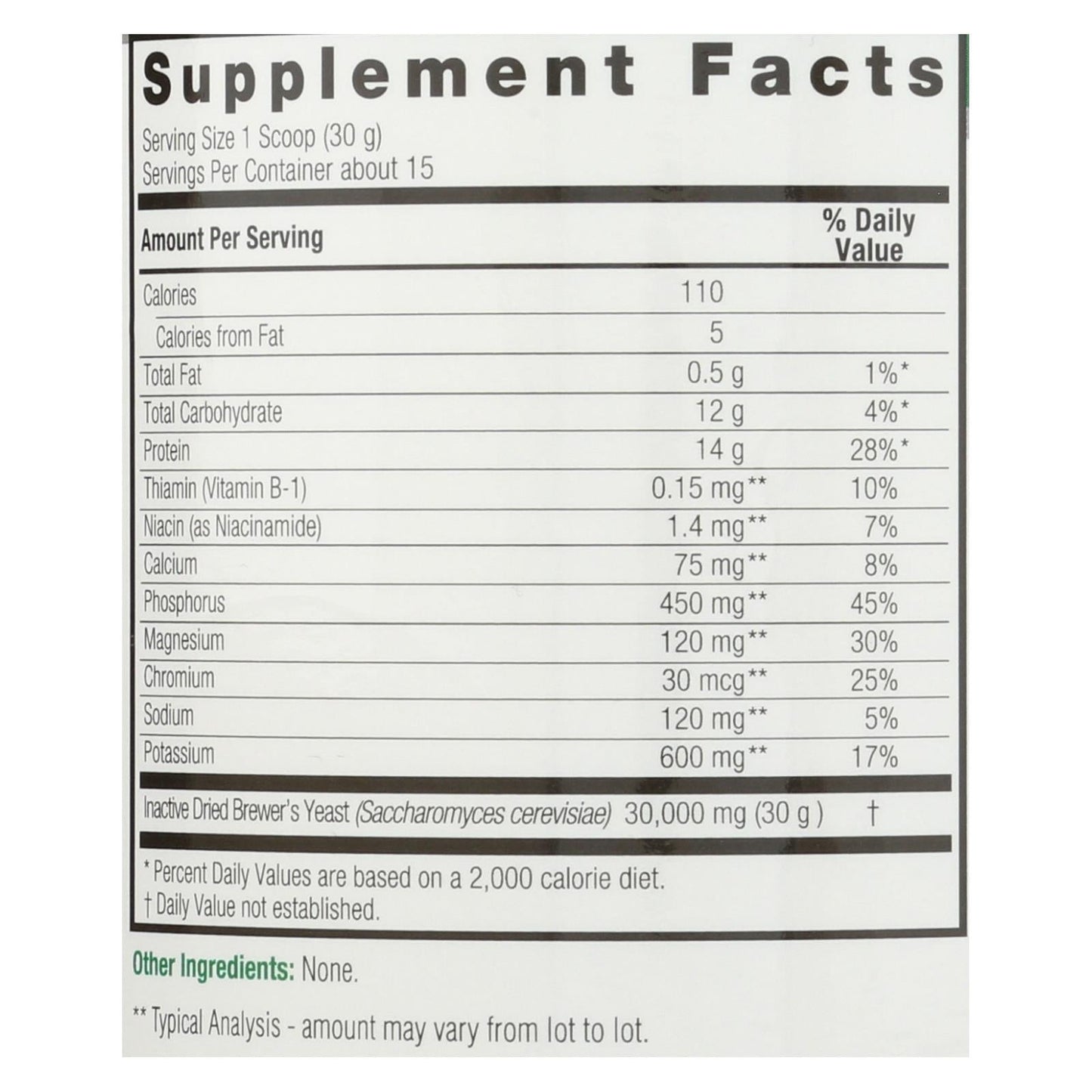 Nature's Answer - Certified Gluten-Free Brewers Yeast - 16 Oz.