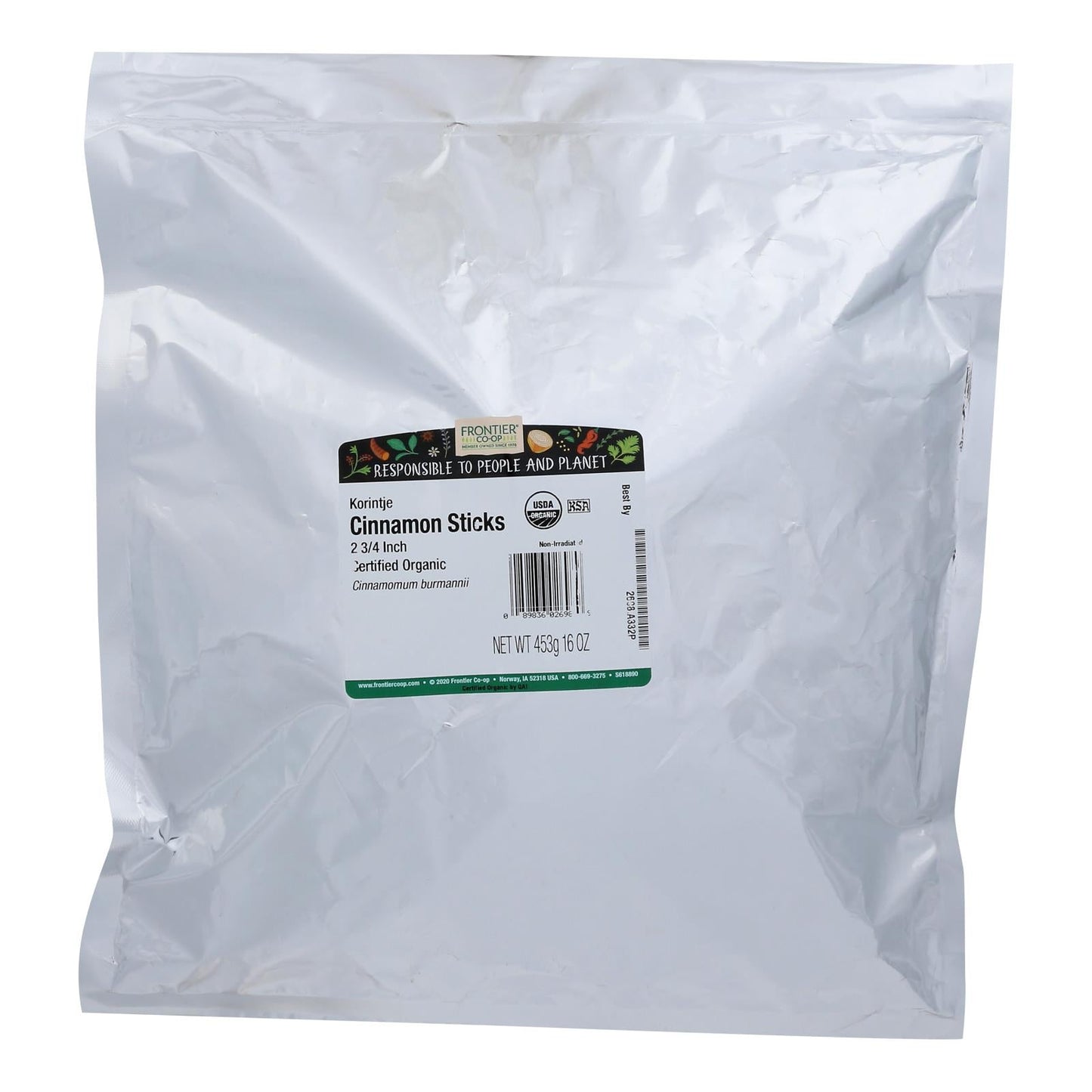 Frontier Herb - Organic Cinnamon Sticks: 1 lb, 2.75 Inch Single