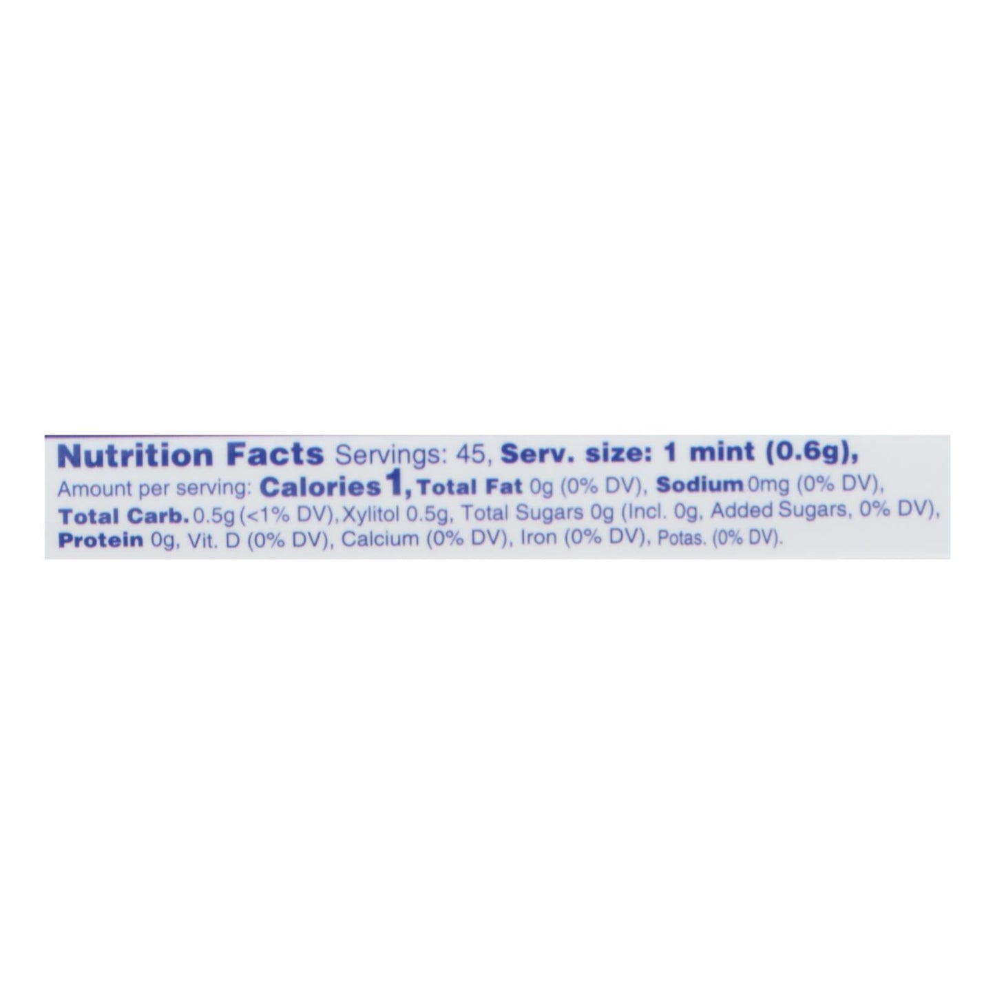 Spry Peppermint Xylitol Mints, Sugar-Free, 45 Count (Pack of 6)
