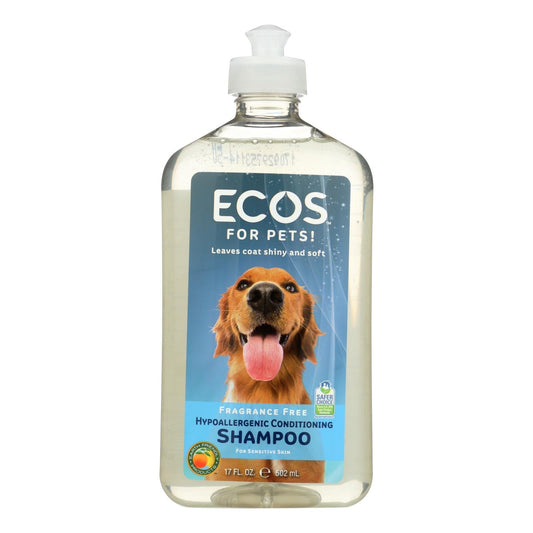 Ecos Hypoallergenic Conditioning Pet Shampoo for Sensitive Skin - Fragrance Free (17 Fl Oz)