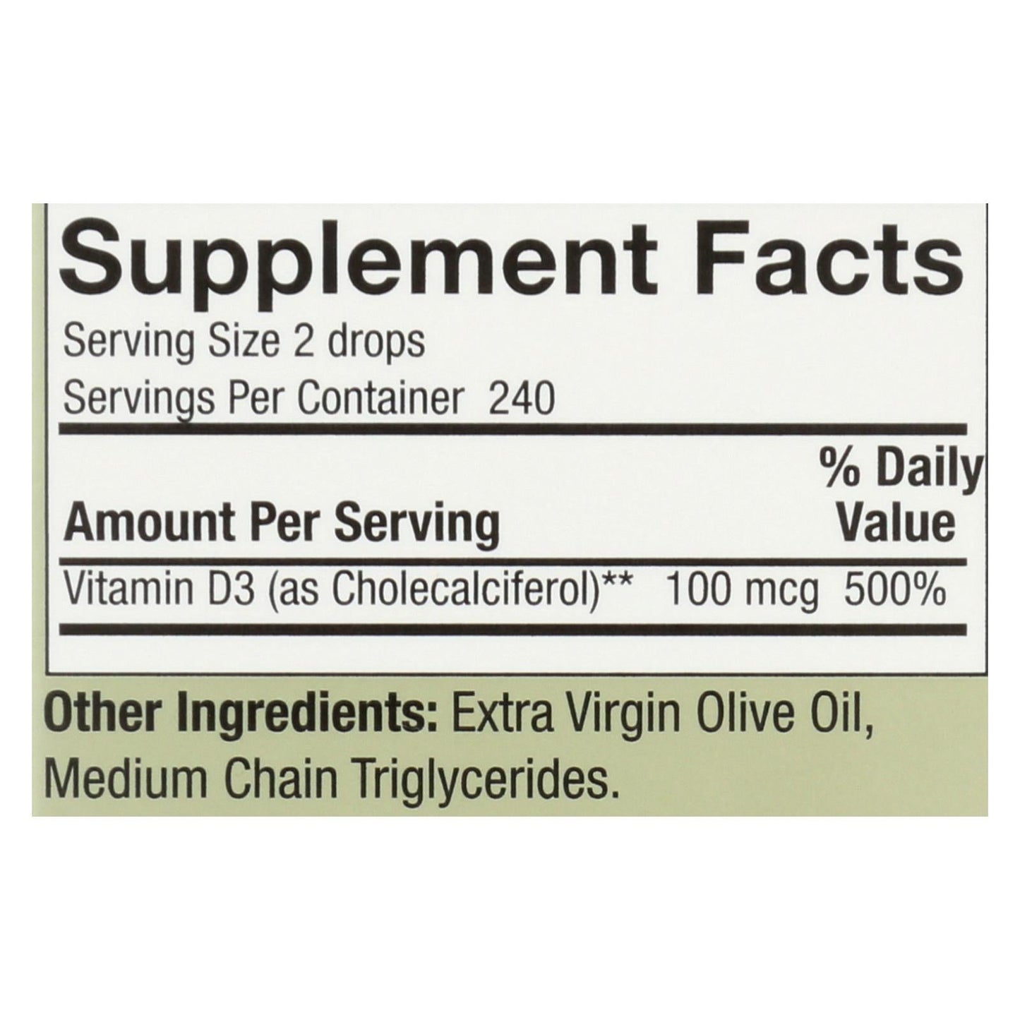 Nature's Answer Vitamin D3 Drops - High Potency Immune Support - 4000 IU Liquid Drops - 0.5 Fl Oz