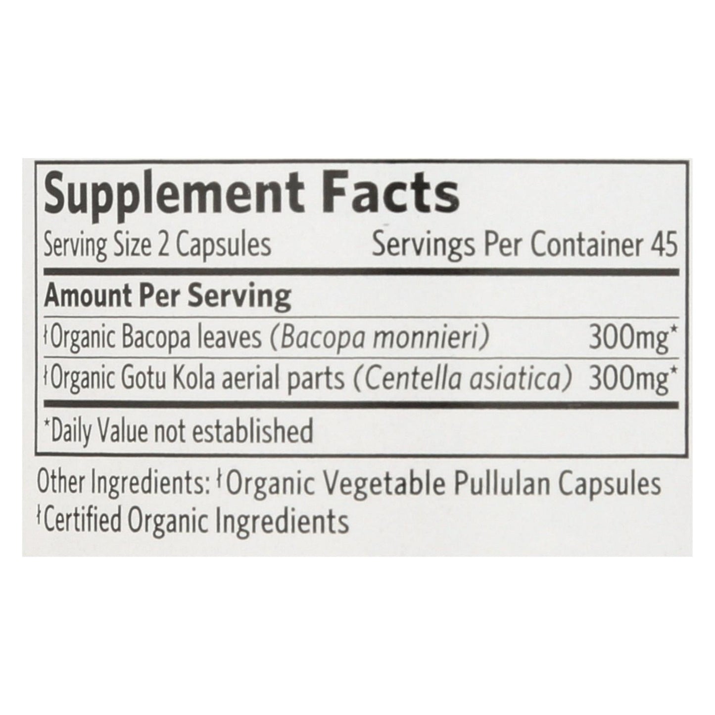 Organic India Memory & Mental Clarity Supplement (90 Vegetarian Capsules)